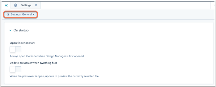 design-manager-settings-dropdown