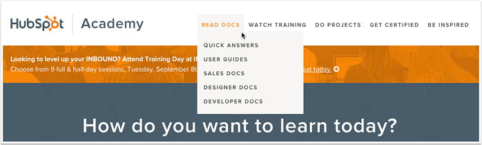 Capture d'écran d'un article d'aide HubSpot